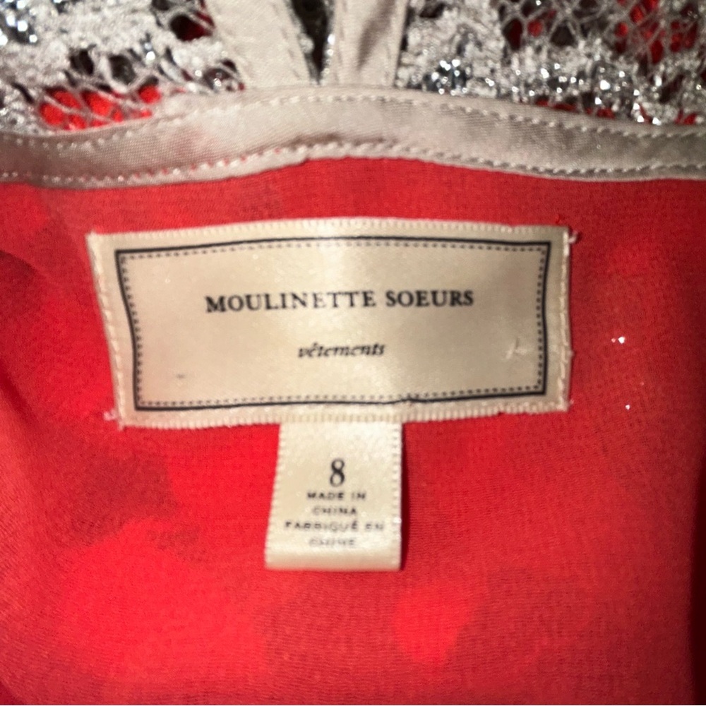 Moulinette Soeurs Glitzen Lace Peplum Top Size 8 - Picture 6 of 9
